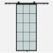 Renin Queen's Frosted Glass Metal Barn Door with Installation Hardware Kit 37 in. KMCTQNF-37BL-E - alternate 1